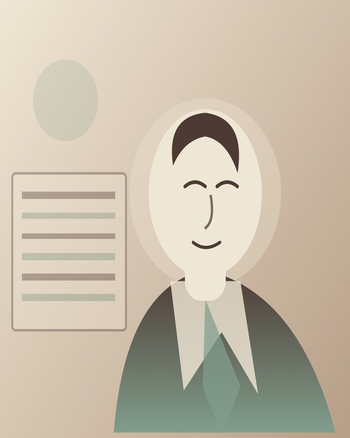 Commemorative illustration for Henry Lindlahr; not a historical portrait