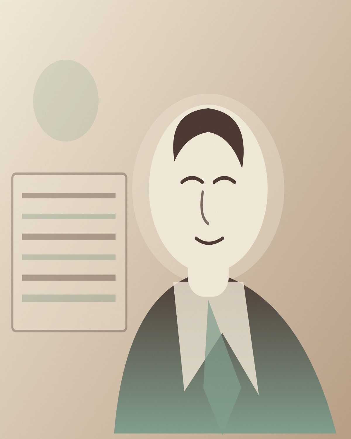Commemorative illustration for John Foster; not a historical portrait