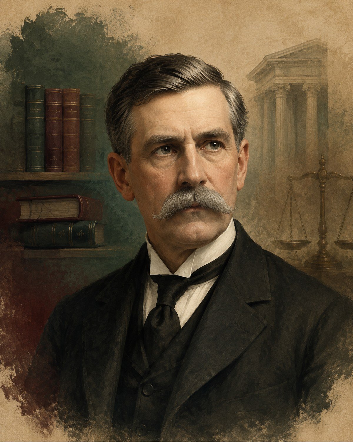 Commemorative illustration for Oliver Wendell Holmes Jr.; not a historical portrait