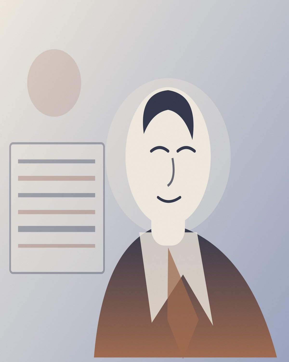 Commemorative illustration for Rush Rhees; not a historical portrait