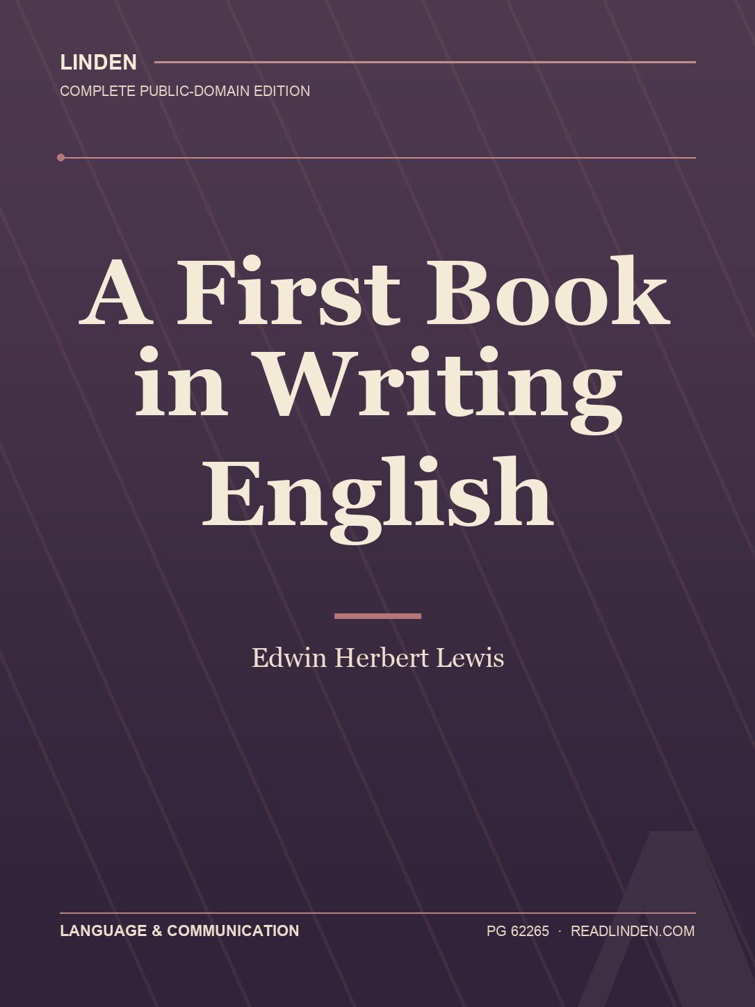 Cover of A First Book in Writing English