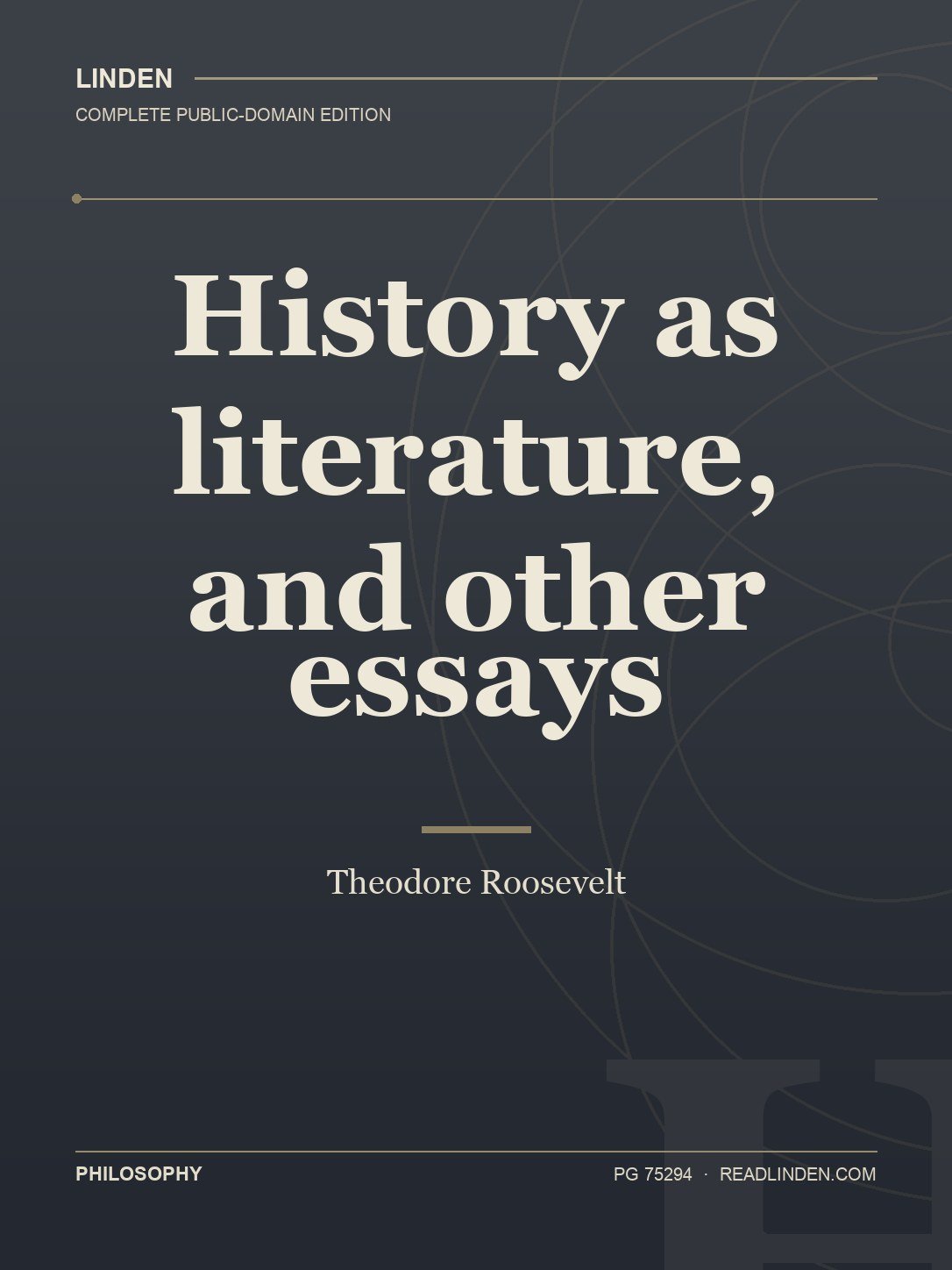 Cover of History as literature, and other essays