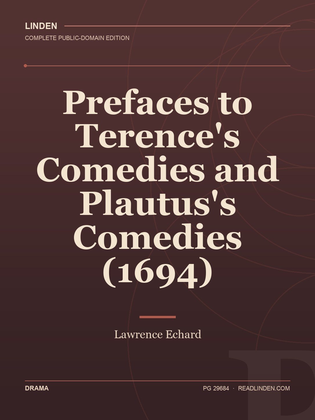 Cover of Prefaces to Terence's Comedies and Plautus's Comedies (1694)