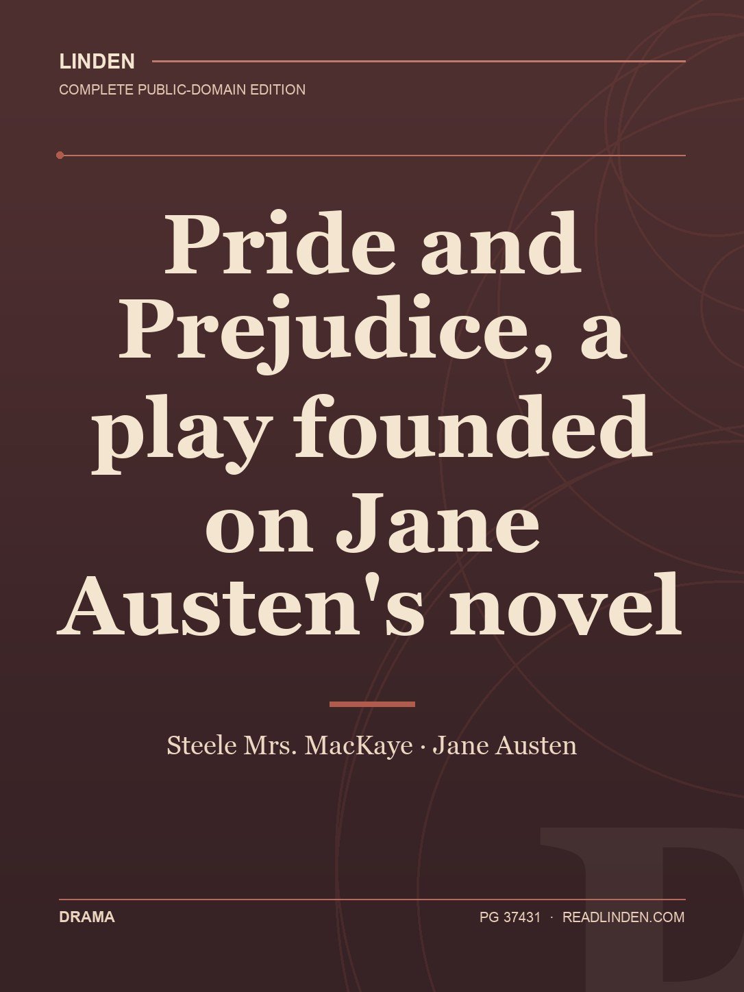 Cover of Pride and Prejudice, a play founded on Jane Austen's novel