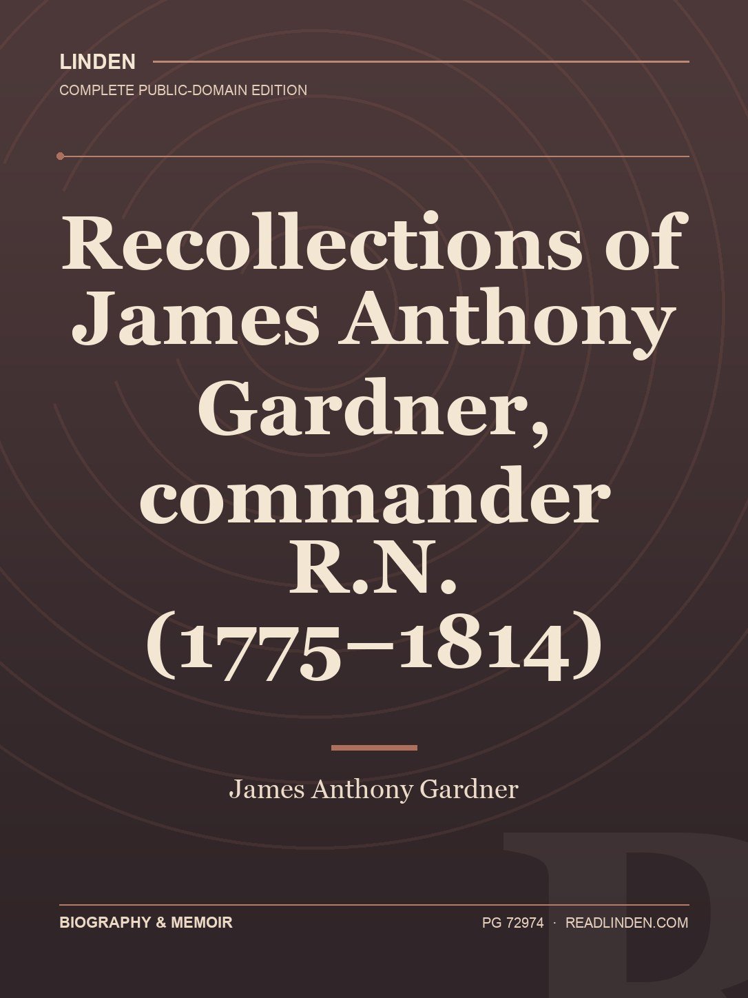 Cover of Recollections of James Anthony Gardner, commander R.N. (1775–1814)
