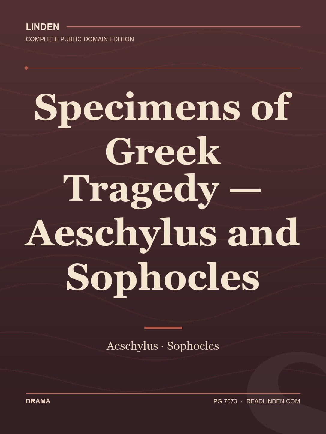 Cover of Specimens of Greek Tragedy — Aeschylus and Sophocles