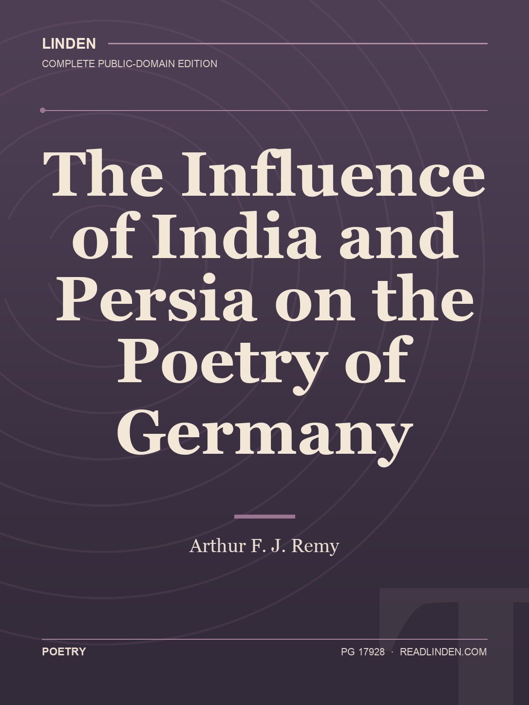 Cover of The Influence of India and Persia on the Poetry of Germany