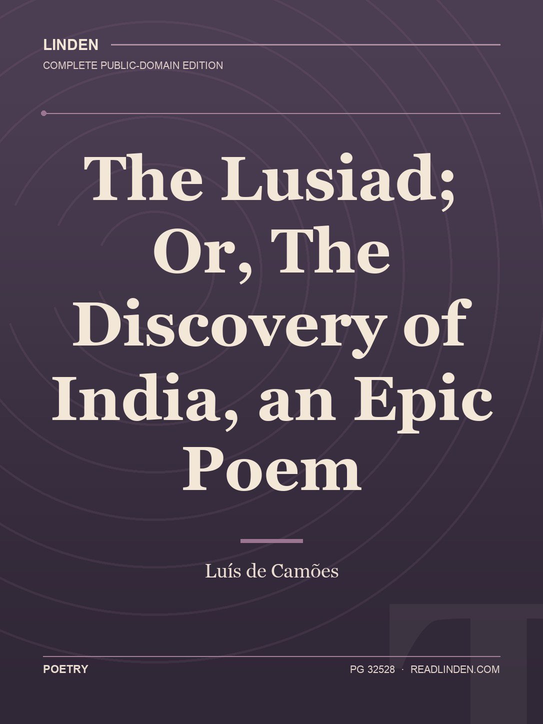 Cover of The Lusiad; Or, The Discovery of India, an Epic Poem