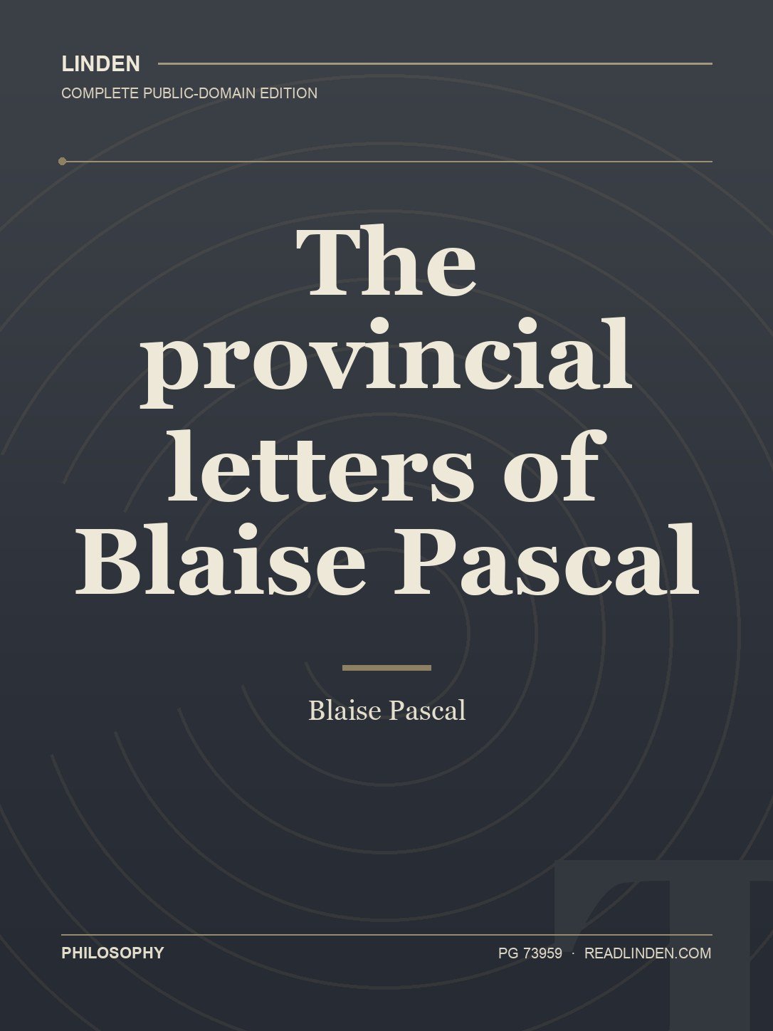 Cover of The provincial letters of Blaise Pascal