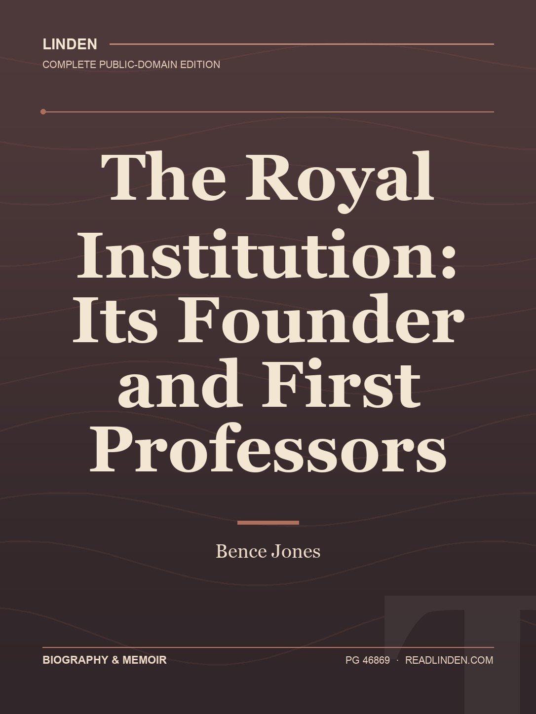 Cover of The Royal Institution: Its Founder and First Professors