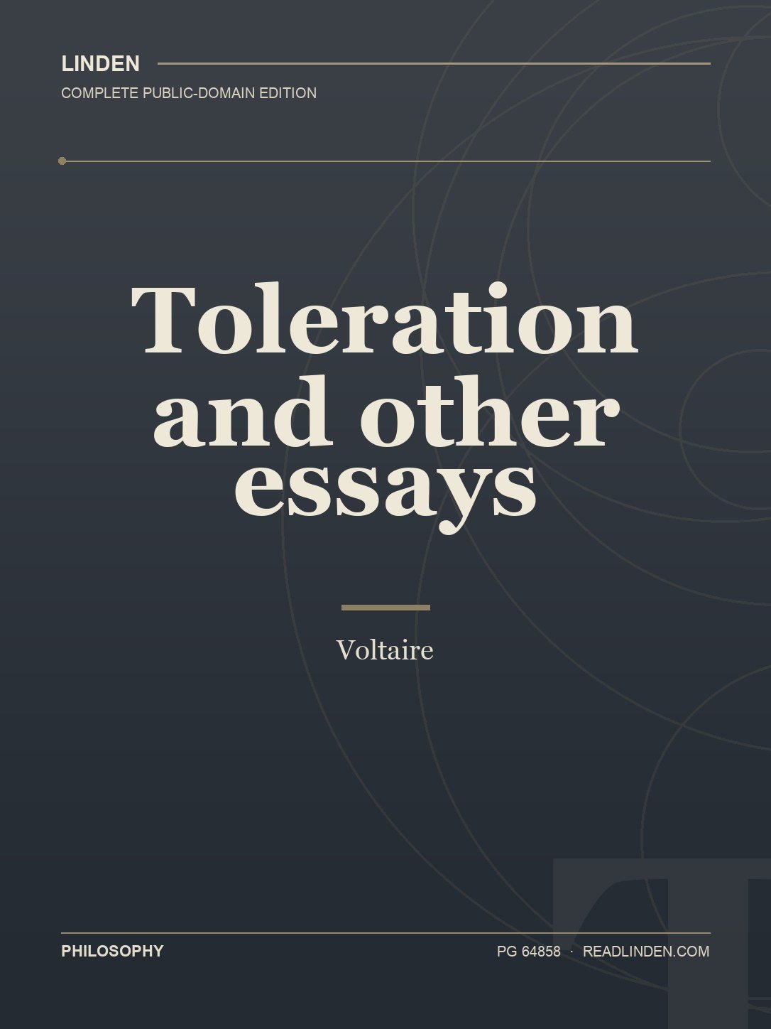 Cover of Toleration and other essays